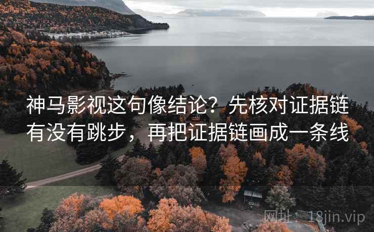 神马影视这句像结论？先核对证据链有没有跳步，再把证据链画成一条线